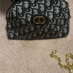 Dior Black and Gold Cosmetic Bag